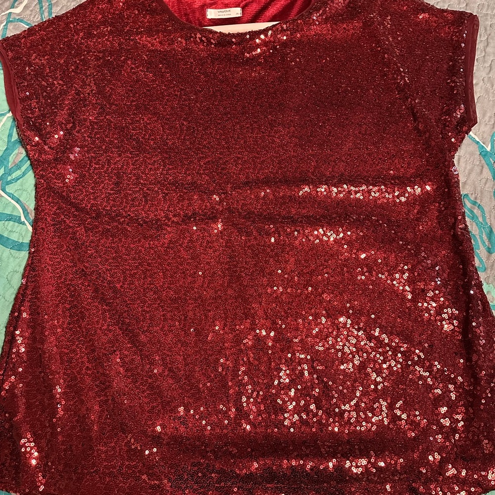 Red Sequin Women's Top
